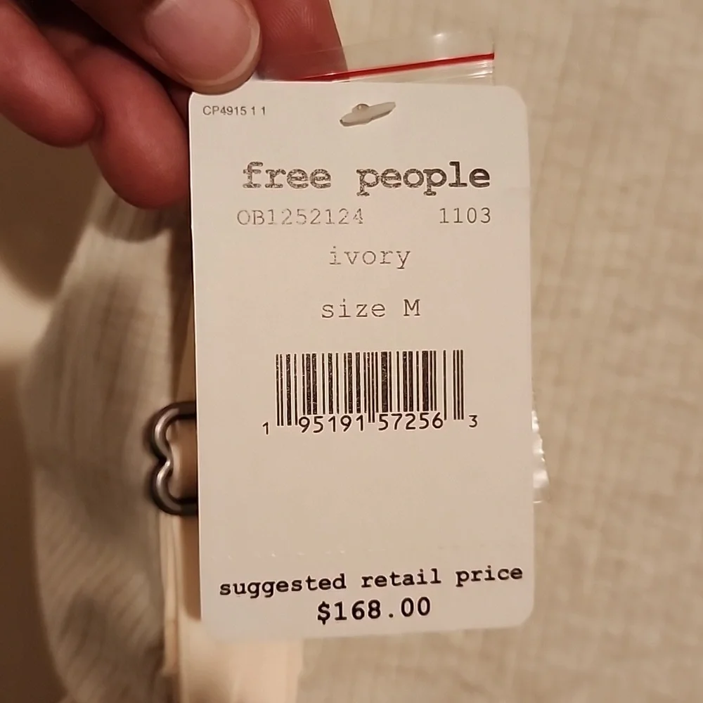 Free People Brookside Two Piece Set NWT Ivory Cream Medium